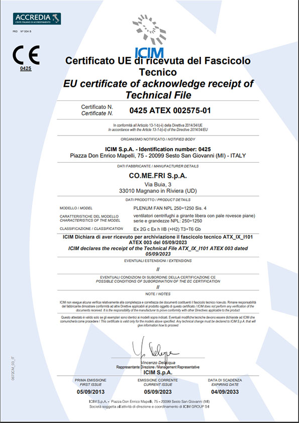 NPL Series ATEX certificate